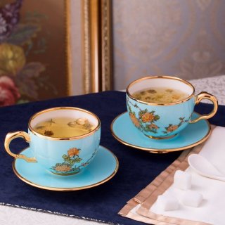 国瓷永丰源G20峰会夫人瓷•西湖蓝4件茶咖杯