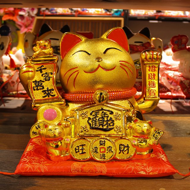 金色摇手福缘猫陶瓷猫