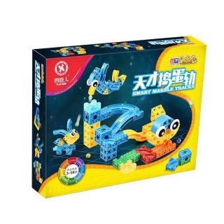 四喜人天才搗蛋軌品果軌道積木大顆粒益智拼裝滑道滾珠玩具3周歲