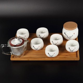 唐山高档骨瓷茶具套装中式弯把茶具套装