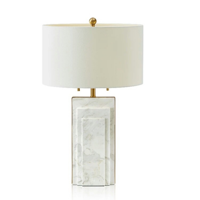 大理石底座灯具设计师古典美式大理石样板房客厅台灯
