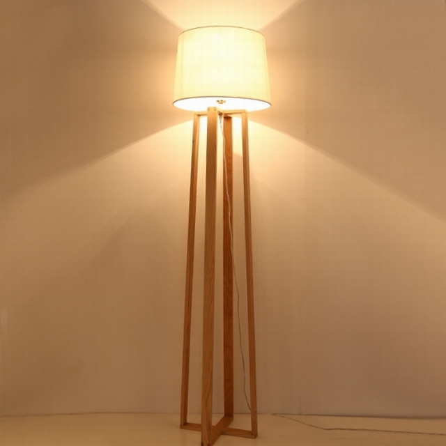 北欧简约原木矩形交叉伦敦个性创意客厅卧室落地灯