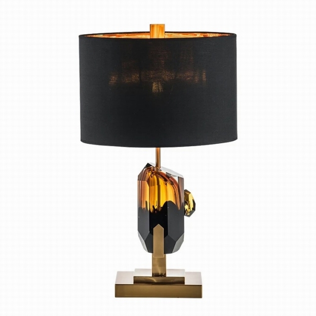 美式时尚黑金风格琉璃灯具设计师古典美式大理石样板房客厅台灯