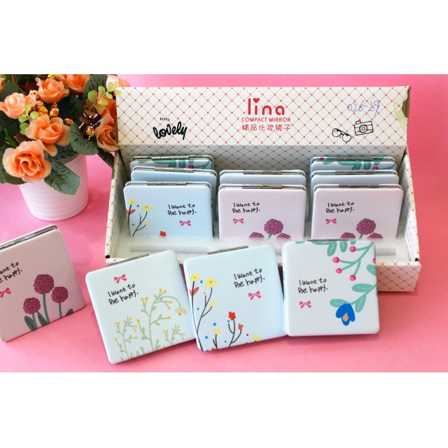 [] 沙龙时尚卡通镜 双面高清折叠化妆镜 小巧便携包包镜 厂家直销
