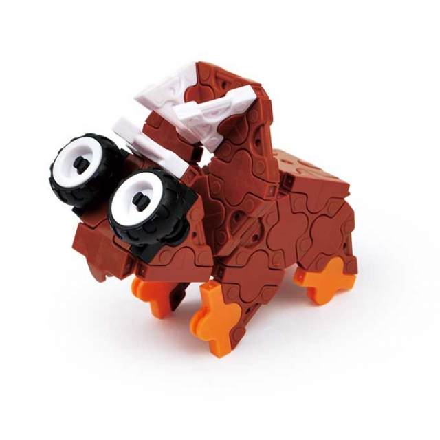 60片 小蜜蜂儿童益智神奇3D塑料拼装积木玩具三角龙拼装科教玩具