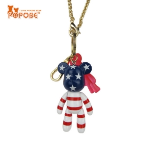 POPOBE正版暴力熊 3寸户外配饰钥匙扣 美旗 驱蚊 高尔夫配件 挂件
