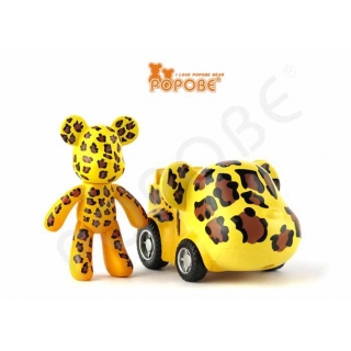 POPOBE正版暴力熊 2寸车盒 豹纹 卡通 Q版 摆件 动漫 抓抓机 装饰