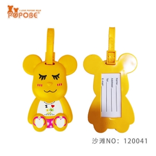 POPOBE正版暴力熊 5寸吸塑行李牌 沙滩 高尔夫球包牌 防丢行李箱