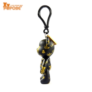 POPOBE正版暴力熊 3寸钥匙扣 和平黑 PVC卡通 创意 Q版 挂饰 动漫