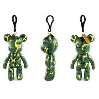 POPOBE正版暴力熊5寸钥匙扣 迷彩 手机支架 抓机娃娃挂件卡通小熊