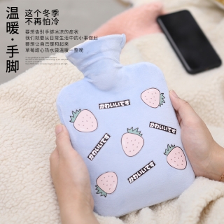 跨境pvc注水热水袋水果草莓迷你暖手宝冬季暖宫暖宝宝暖水袋定制