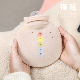 冬季小清新迷你注水热水袋四季花pvc防爆暖宝宝暖宫暖手宝礼品