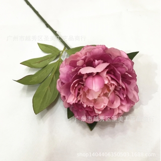 厂家批发单支洋牡丹婚庆路引花仿真玫瑰家居装饰花花排富贵牡丹