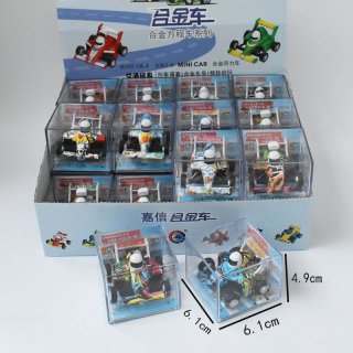 亚克力盒装合金回力方程赛车涂鸦跑车模型扭蛋小汽车玩具