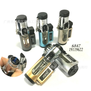 6847 时尚单头防风打火机 充气打火机 高温雪茄打火机