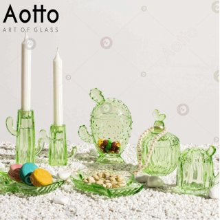 批发玻璃蜡烛罐零食盘储物罐烛台玻璃工艺品套装家居摆设创意礼品