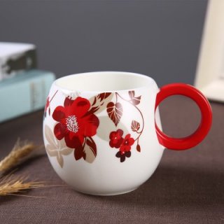 公主奶杯-姹紫嫣红 高档骨瓷杯子（可定制）DY30