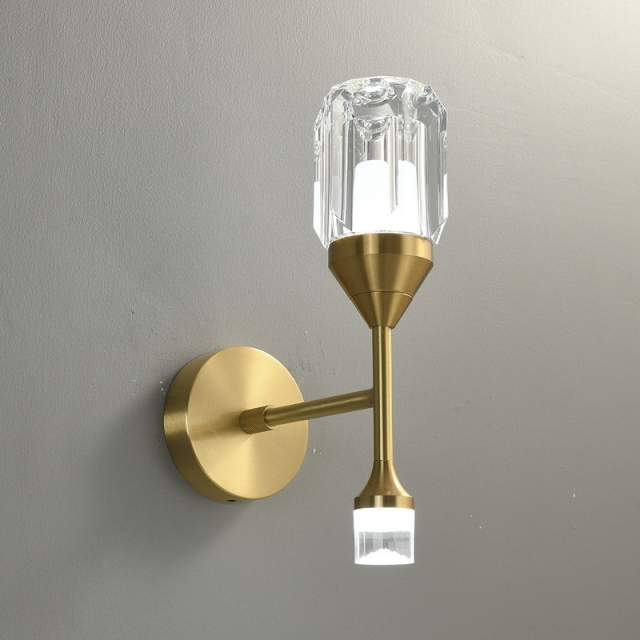 全铜双LED灯头杯形酒店样板间客厅电视墙主人房卧室床头LED壁灯
