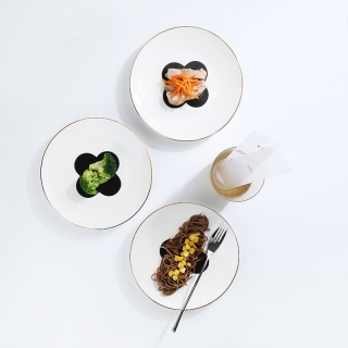 YALONG雅龙家 创意欧式牛排盘碟简约家用陶瓷西餐盘复古餐盘餐具
