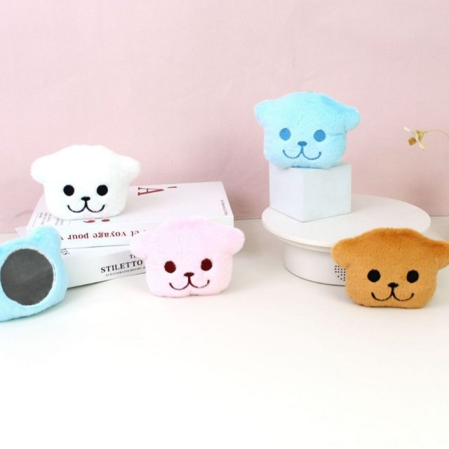 [胜雅] 软萌毛绒动物造型化妆镜便携随身镜可爱卡通少女心迷你补妆镜