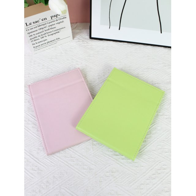 [胜雅] PU马卡龙多色简约折叠皮镜桌面学生宿舍化妆高清台镜台式桌面镜