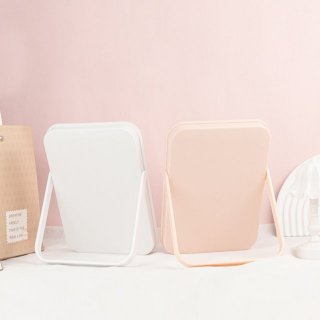 ins风多巴胺颜色化妆镜宿舍桌面折叠便携台镜家用办公室轻便台镜