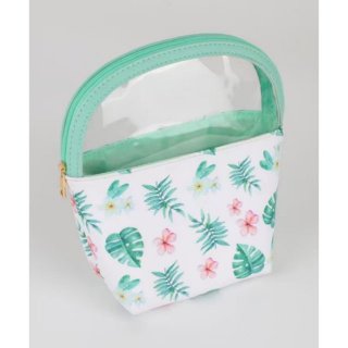 小清新绿色花卉印图化妆包斜挎包斜挎包手提包批发包包