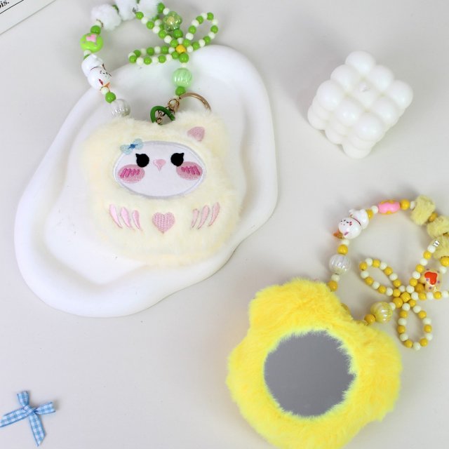 [] 萌趣公仔挂包镜双面镜化妆镜折叠镜补妆镜小礼品伴手礼镜子批发