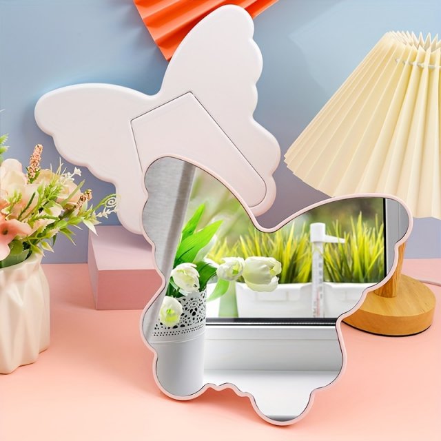 [胜雅] 蝴蝶化妆镜网红化妆镜卧室梳妆镜台式学生宿舍可立台镜美容院镜子