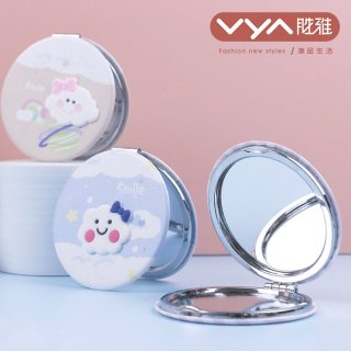 多彩小云朵 圆形贴硅胶饰件时尚镜