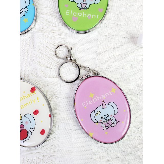 [胜雅] 可爱卡通椭圆女生化妆镜挂包镜便携迷你补妆镜少女心随身小镜子