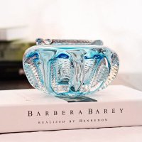 湖边遐想蓝色装饰烟灰缸 纯手工吹制进口高档玻璃百搭家居装饰摆件节庆礼品