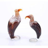 水晶玻璃摆件现代艺术家居琉璃桌面摆设工艺品 棕色秃鹰琉璃摆件XSJ-（132-133）