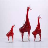 创意家居饰品摆件琉璃工艺品红金星长颈鹿造型现代家居装饰品XSJ-142