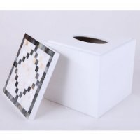 黑白贝正方形纸巾筒ATHD865-MOP/W