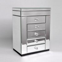 时尚高档精细玻璃绒布med板镜面首饰盒珠宝饰品收纳盒家居样板房 SKM-1