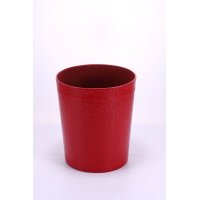 家用垃圾桶红色PU皮质欧式垃圾筒创意时尚废纸篓PY-LJT002