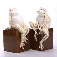 北欧风白色青蛙书挡简约动物书靠现代家居装饰品 办公室书房饰品摆件KB209