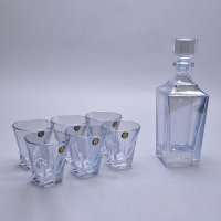 欧式创意无铅玻璃水晶酒具家居样板房酒店电镀水蓝色水晶玻璃透明酒具7件套CX71-922401