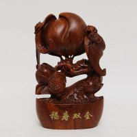 家庭，办公室中式福建非洲花梨木深黄色寿桃FLL-24