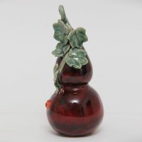中式陶瓷家庭办公室摆件福建红色陶瓷葫芦摆件FLL-36