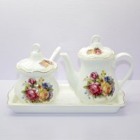 调味罐调料壶带托盘餐桌组合套装