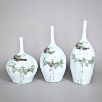 现代简约荷叶图案陶瓷花瓶花器家居装饰摆设
