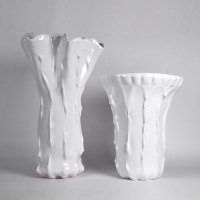 简约现代白色玻璃钢花瓶台面装饰摆设