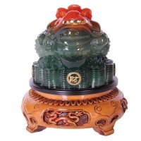 家居摆件工艺品招财金蟾墨玉木转商务开业生日送礼礼品