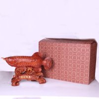 招财龙鱼木纹摆件家居工艺品摆件新店开业乔迁工艺品礼品