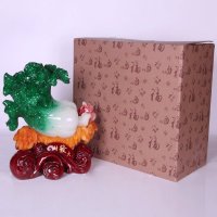 家居摆件工艺品大发财翠白木招财开业乔迁庆典商务送礼礼品