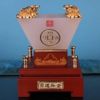 富贵居 家居公司琉璃玉摆件工艺品日进斗金银行金融商务会议庆典开业乔迁高档送礼礼品 可定制Logo