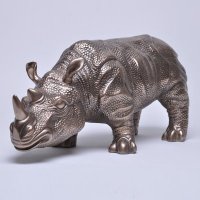 欧式仿铜犀牛摆件 灵犀登峰 办公室书桌摆设 玄关开业乔迁12909