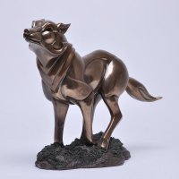 草地狼仿真动物树脂工艺品摆件 创意家居饰品130209